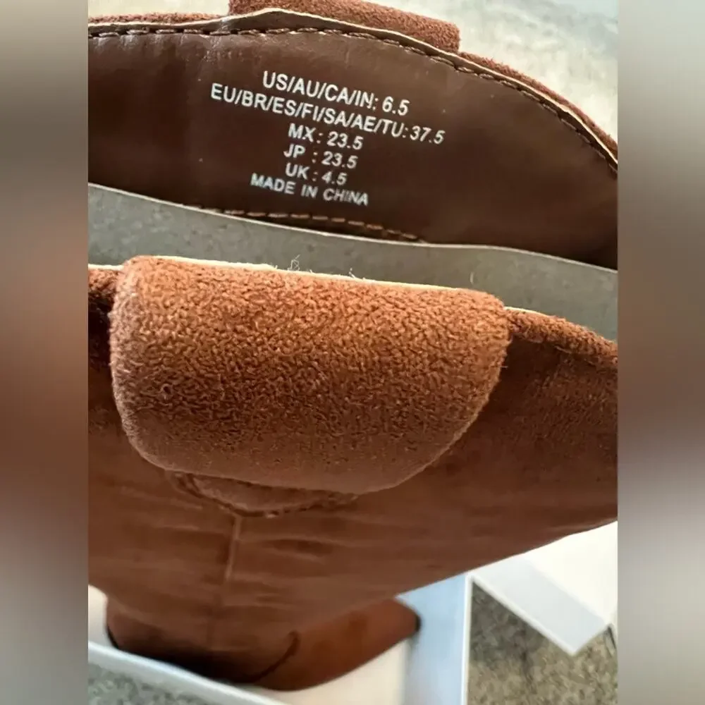 NEW The Drop Women's Cassandra‎ Knee-High Western Boot size 6.5 Brown